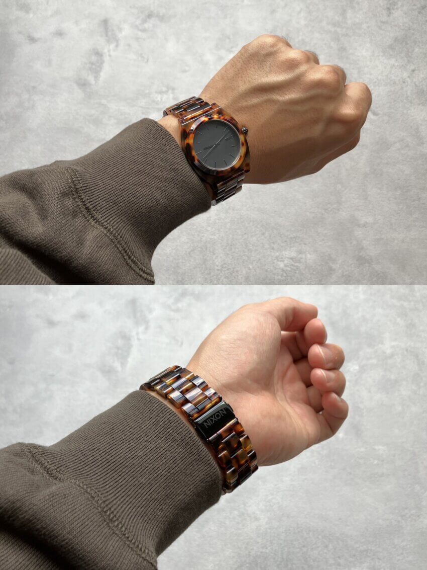 ニクソンの腕時計「タイムテラーアセテート」のサイズ感・着用感