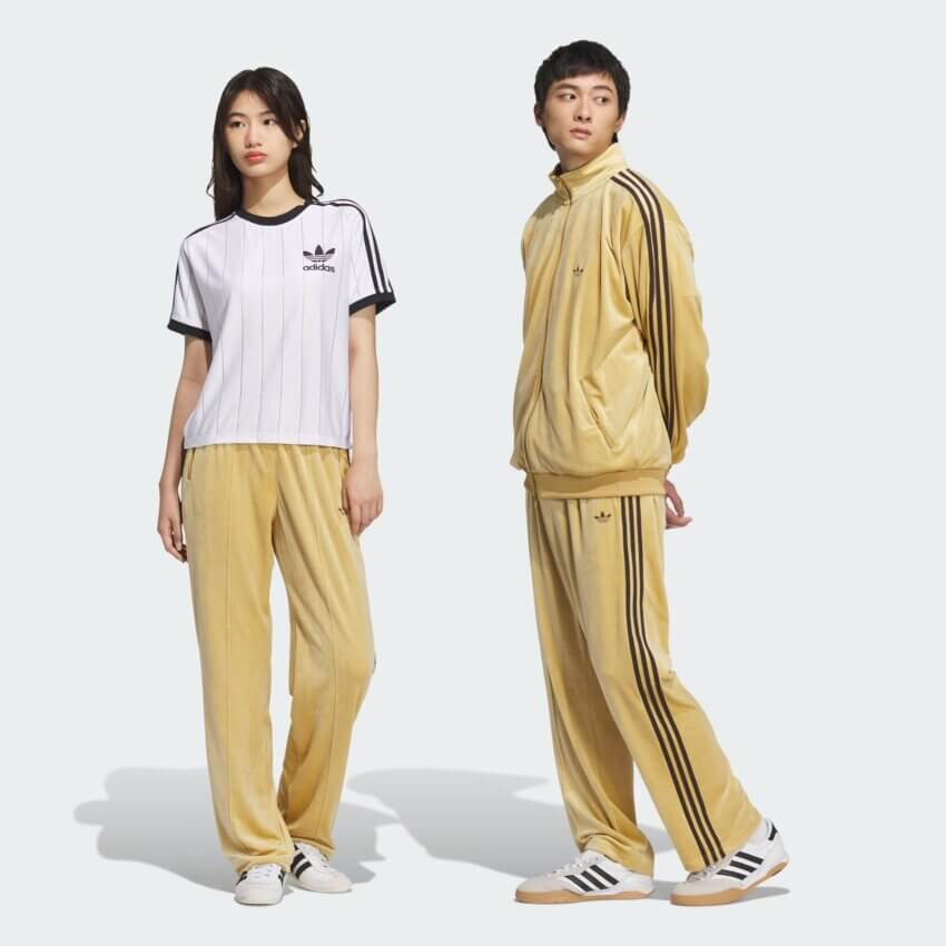 アディダスのトラックスーツ（ジャージ）ベッケンバウアー（ベロア）のコーディネート