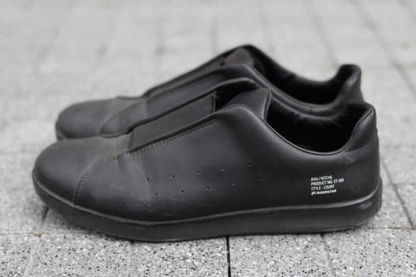 ムーンスターエイトテンス「キッチェ」の1年後の経年変化(サイド)