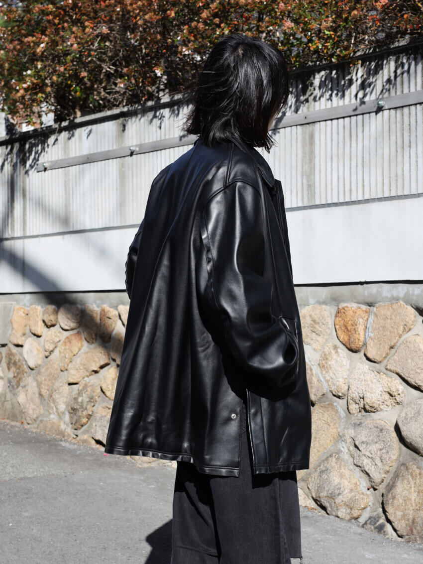 YOKEのレザーカーコートの着用感