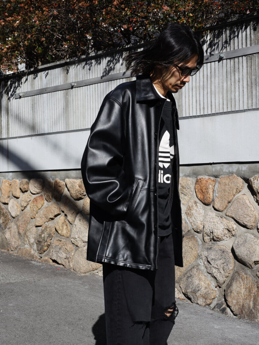 YOKEのレザーカーコートの着用感