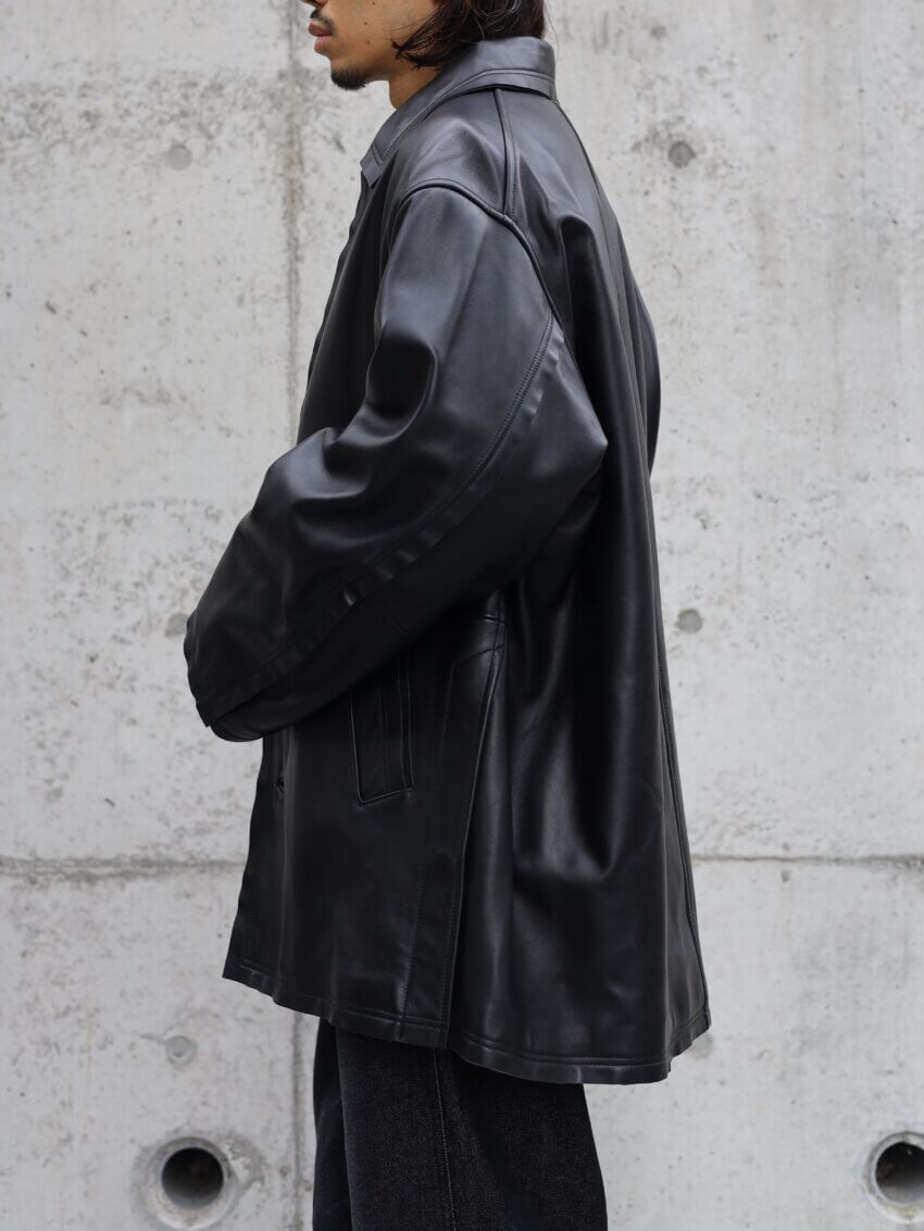 ヨークのカットオフレザーカーコートのサイズ感、着用感