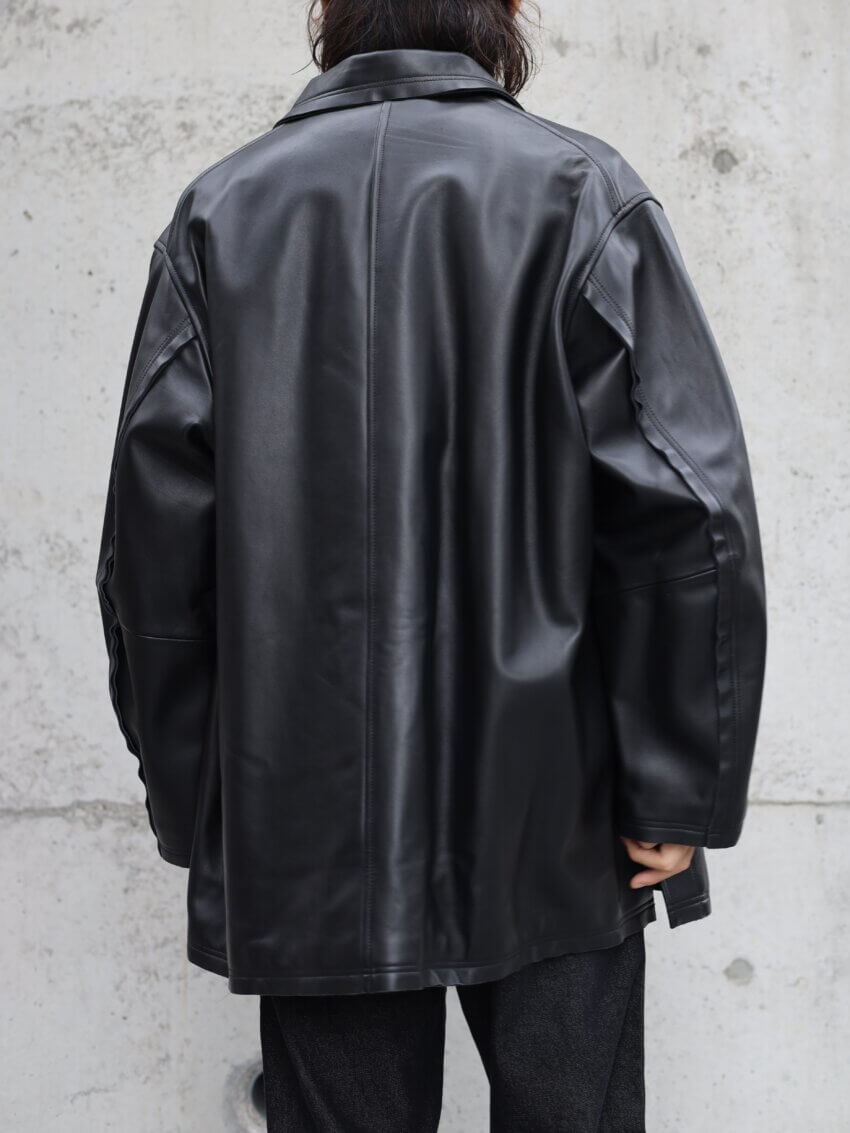 ヨークのカットオフレザーカーコートのサイズ感、着用感