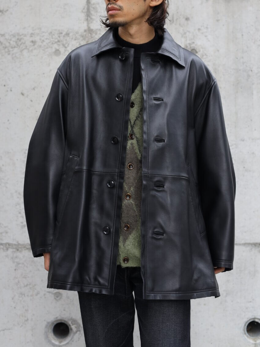 ヨークのカットオフレザーカーコートのサイズ感、着用感