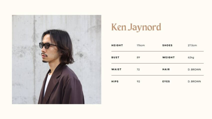 K2Jの運営者KENのサイズ情報