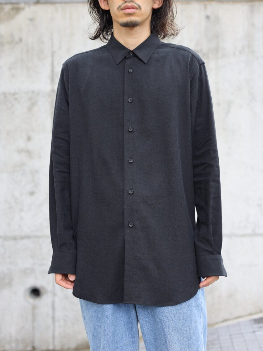 TOKIARI（時在服飾設計）のシャツ「HIKARU（ブラック）のサイズ感・着用イメージ