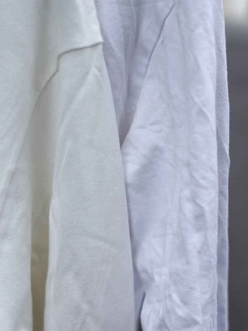 ヘインズのSHIROとビーフィーTシャツの色味の違い