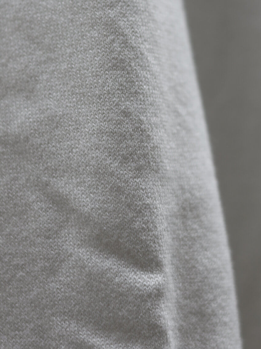 ヘインズのSHIRO クルーネックロングスリーブTシャツの生地感