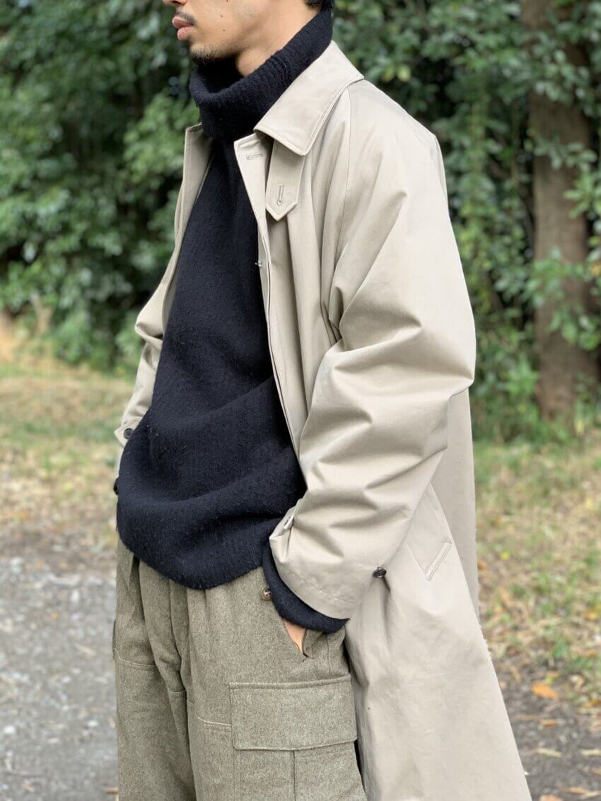 ウルのコート、YOKO SAKAMOTOのニットのコーデ