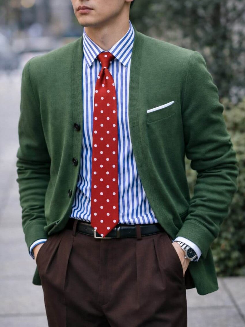 ダサいネクタイの私服コーデ