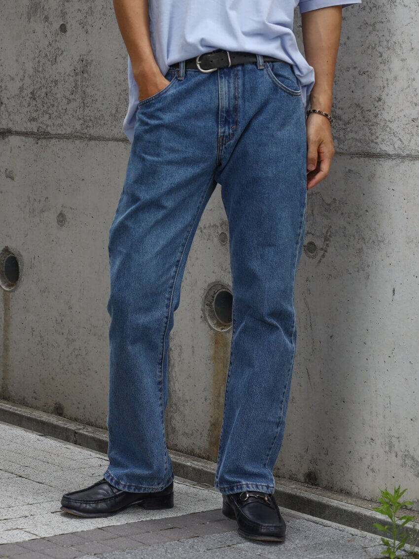 リーバイスの古着の517ブーツカットデニムのサイズ感・着用感(前)