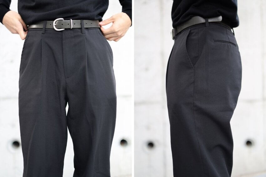 プラダのサフィアーノレザーメンズ長財布のポケットの収まり具合