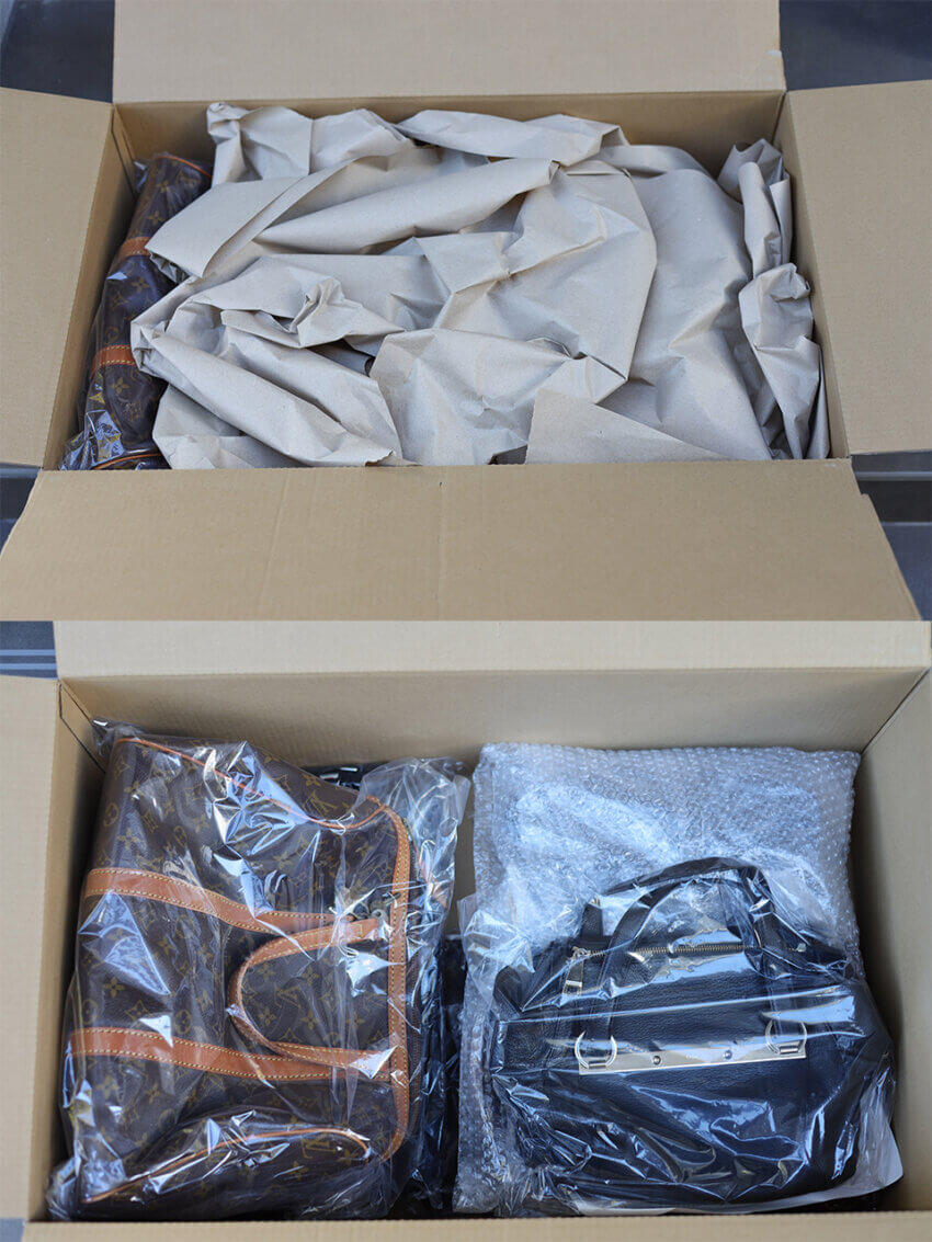 ブランディアから返送された買取の梱包状態
