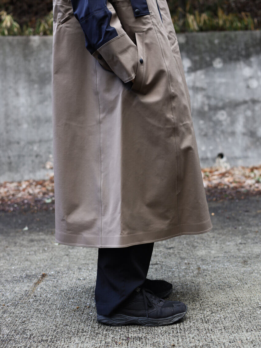 ジュンミカミ×ワイルドシングスの３レイヤーコートのサイズ感・着用感