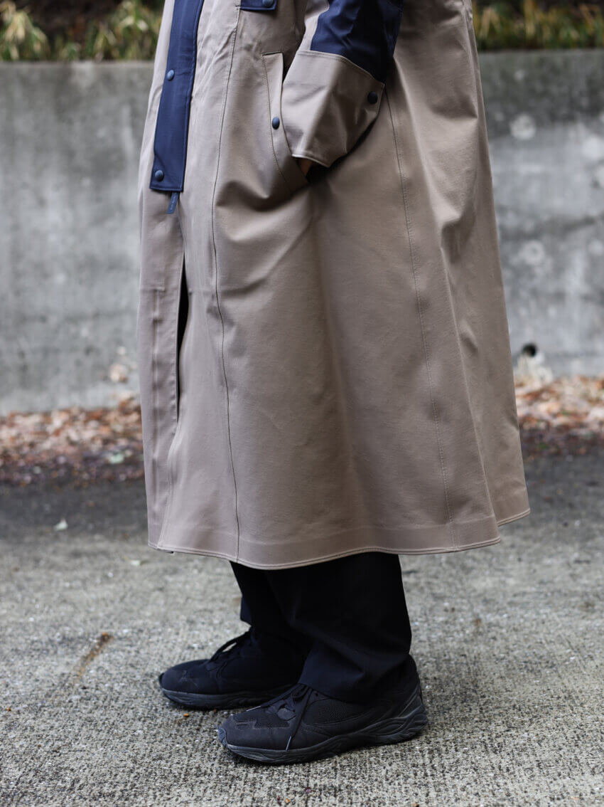 ジュンミカミ×ワイルドシングスの３レイヤーコートのサイズ感・着用感