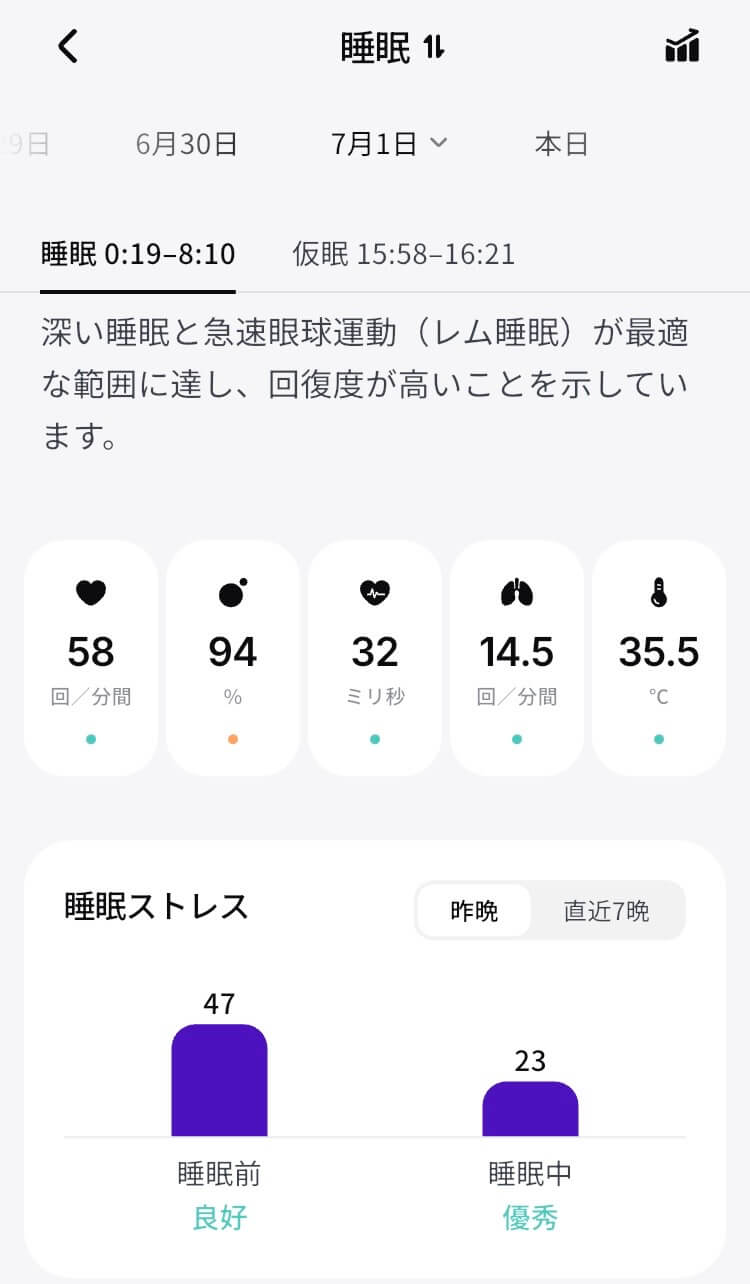 ringconn-gen3-daily-sleep-report リンコンGen3の睡眠時間